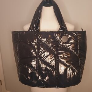 Vince Camuto Leesa Black Puffer Tote Bag